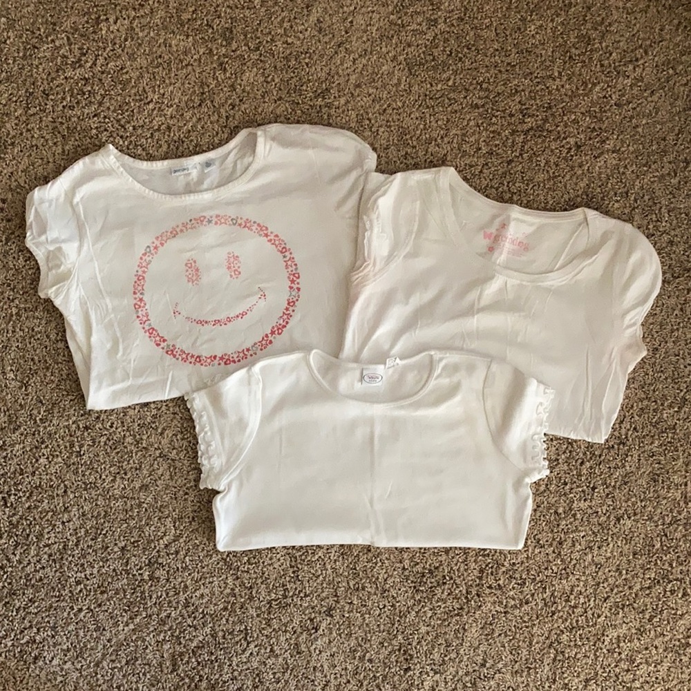 3 Girls Size 14-XL White T-shirts